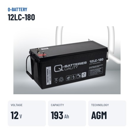 Batería de silla de ruedas Q-battery 12LC-180 12V 193Ah AGM – datos clave