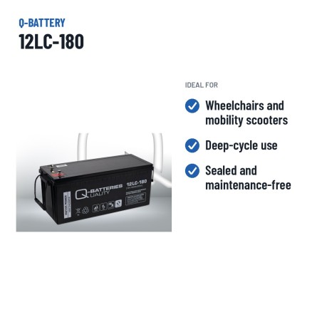 Batteria per carrozzina Q-battery 12LC-180 12V 193Ah AGM – usi consigliati