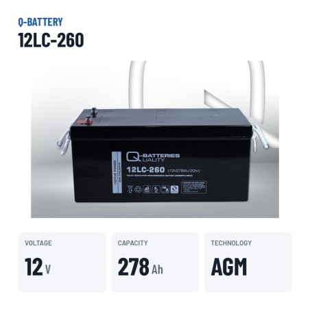 Bateria de cadeira de rodas Q-battery 12LC-260 12V 278Ah AGM
