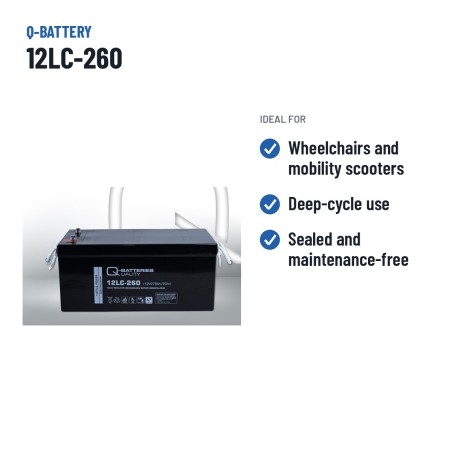 Batteria per carrozzina Q-battery 12LC-260 12V 278Ah AGM – usi consigliati