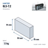 Batteria stazionaria UPS Q-battery 6LS-7.2 6V 7.2Ah AGM – dimensioni 151 × 34 × 94 mm