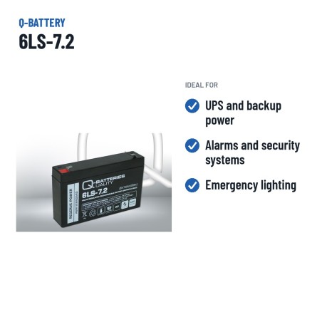 Batería estacionaria SAI/UPS Q-battery 6LS-7.2 6V 7.2Ah AGM – usos recomendados