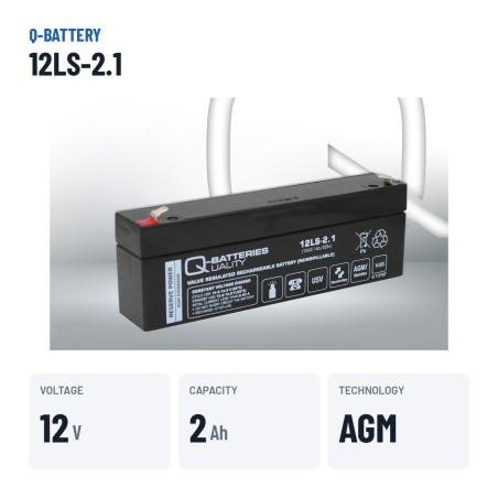 Stationärbatterie USV Q-battery 12LS-2.1 12V 2.1Ah AGM