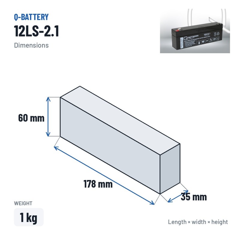 Batteria stazionaria UPS Q-battery 12LS-2.1 12V 2.1Ah AGM