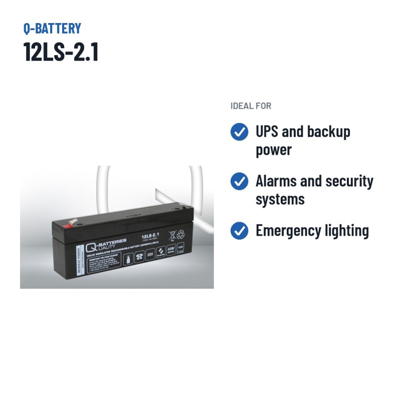 Stationärbatterie USV Q-battery 12LS-2.1 12V 2.1Ah AGM