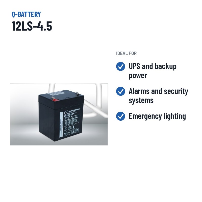 Batteria stazionaria UPS Q-battery 12LS-4.5 12V 4.5Ah AGM – usi consigliati
