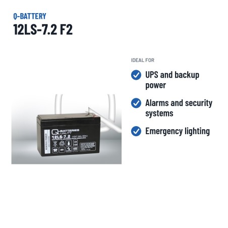 Stationary UPS battery Q-battery 12LS-7.2 F2 12V 7.2Ah AGM – recommended uses