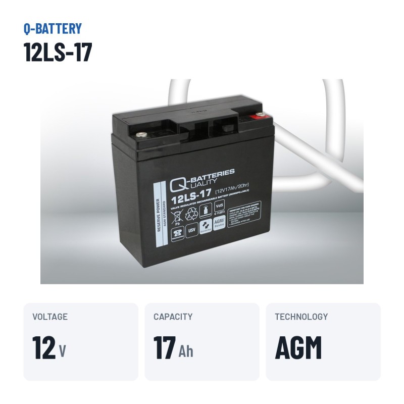 Stationary UPS battery Q-battery 12LS-17 12V 17Ah AGM – key specs