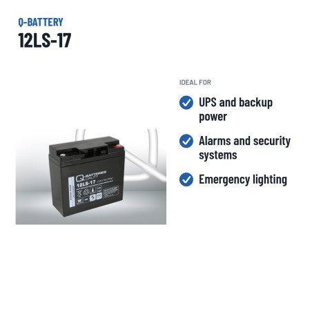 Batterie stationnaire onduleur Q-battery 12LS-17 12V 17Ah AGM – utilisations recommandées