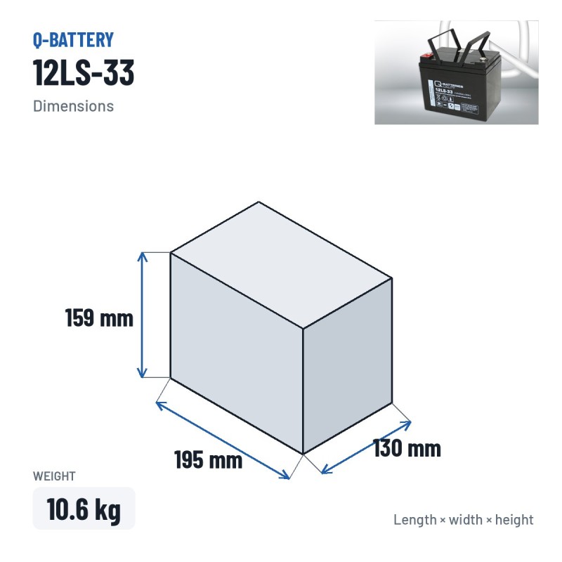 Stationärbatterie USV Q-battery 12LS-33 12V 35Ah AGM