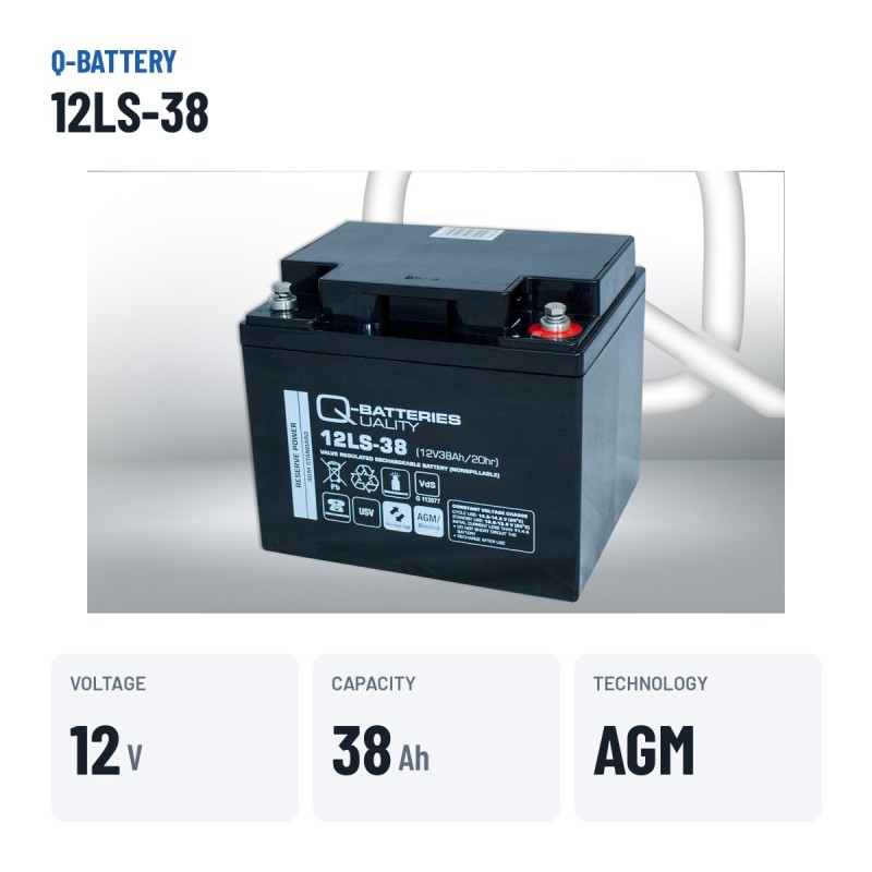 Batteria stazionaria UPS Q-battery 12LS-38 12V 38Ah AGM – dati principali