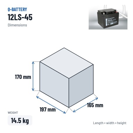 Batterie stationnaire onduleur Q-battery 12LS-45 12V 45Ah AGM