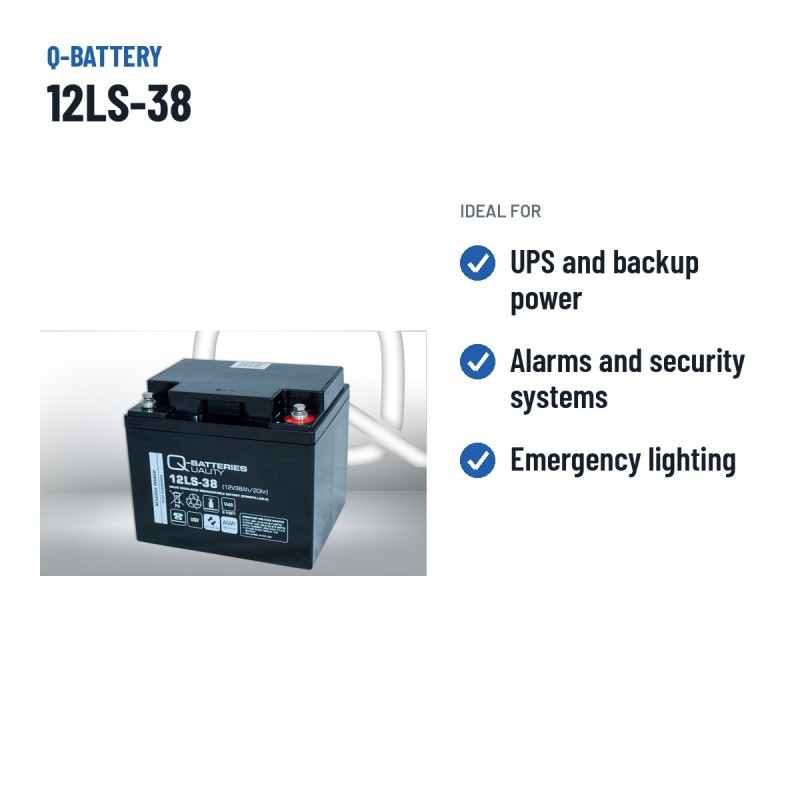 Batteria stazionaria UPS Q-battery 12LS-38 12V 38Ah AGM – usi consigliati