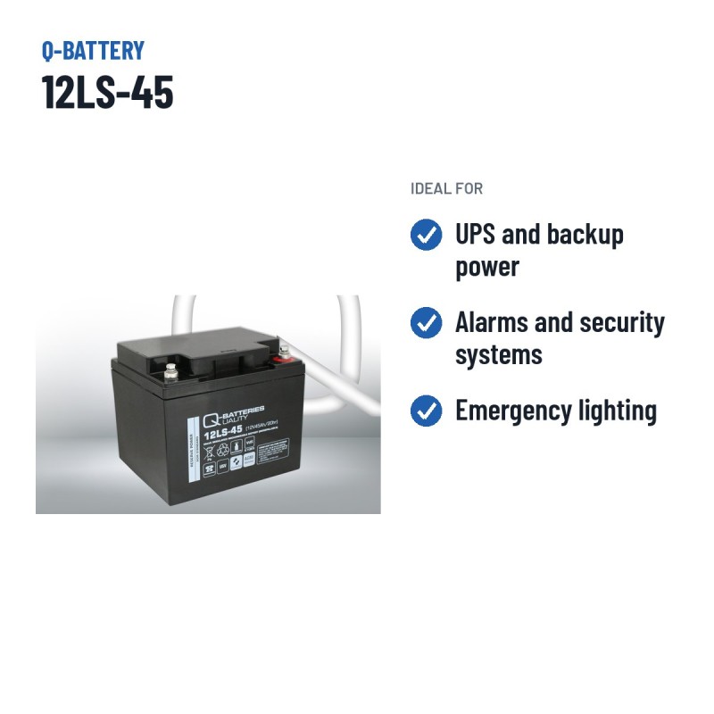 Batterie stationnaire onduleur Q-battery 12LS-45 12V 45Ah AGM