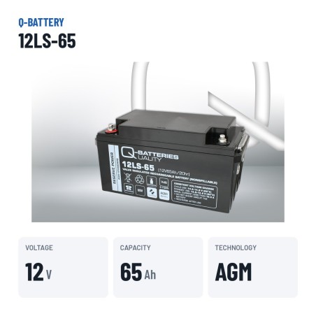 Bateria estacionária UPS Q-battery 12LS-65 12V 65Ah AGM – dados principais