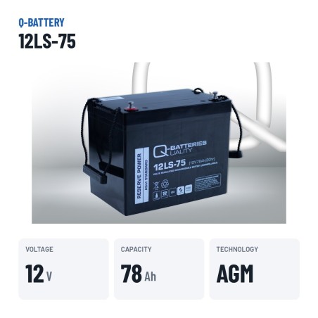 Batería estacionaria SAI/UPS Q-battery 12LS-75 12V 78Ah AGM – datos clave