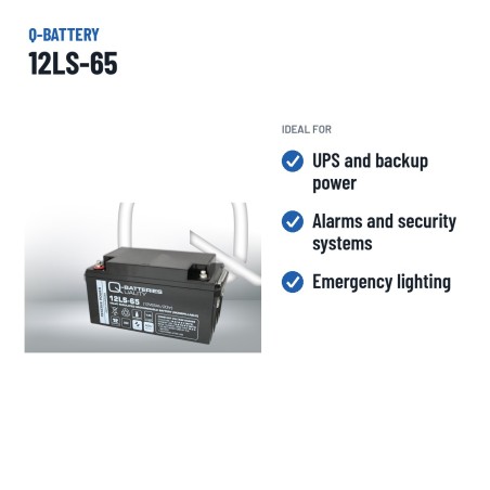 Batterie stationnaire onduleur Q-battery 12LS-65 12V 65Ah AGM