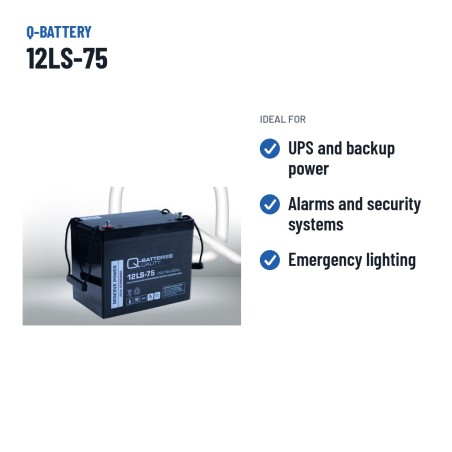 Batería estacionaria SAI/UPS Q-battery 12LS-75 12V 78Ah AGM – usos recomendados