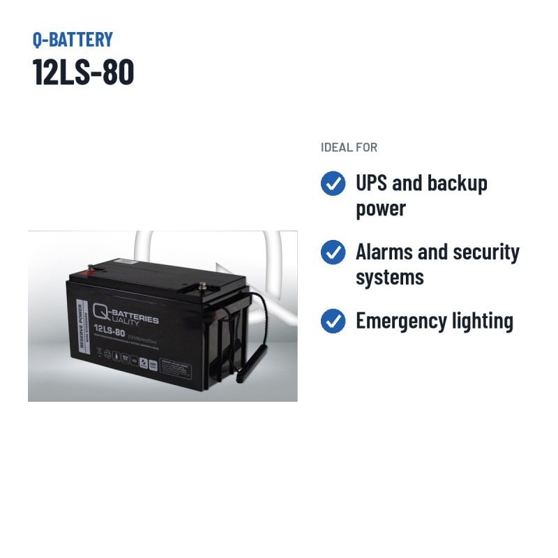 Stationary UPS battery Q-battery 12LS-80 12V 82Ah AGM – recommended uses