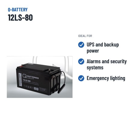 Stationary UPS battery Q-battery 12LS-80 12V 82Ah AGM – recommended uses