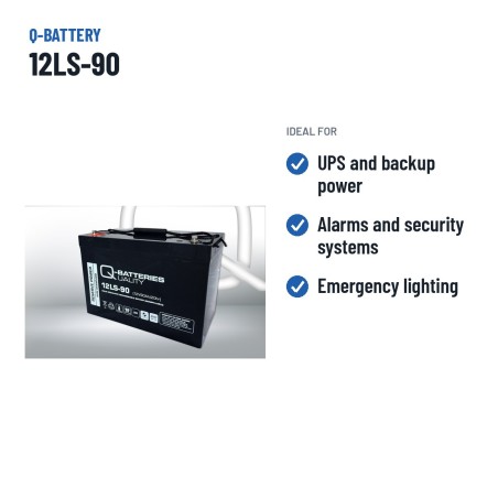 Bateria estacionária UPS Q-battery 12LS-90 12V 90Ah AGM – utilizações recomendadas
