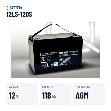 Batteria stazionaria UPS Q-battery 12LS-120S 12V 118Ah AGM – dati principali