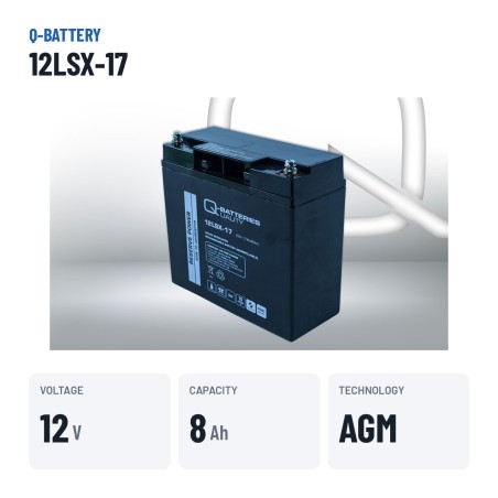 Batteria stazionaria UPS Q-battery 12LSX-17 12V 7.5Ah AGM – dati principali