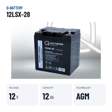 Stationary UPS battery Q-battery 12LSX-28 12V 12Ah AGM