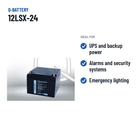 Bateria estacionária UPS Q-battery 12LSX-24 12V 8.8Ah AGM – utilizações recomendadas