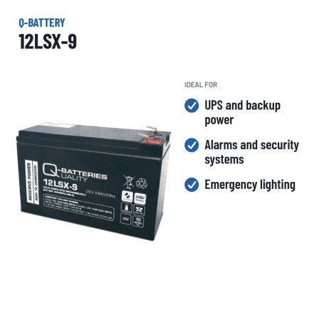 Batteria stazionaria UPS Q-battery 12LSX-9 12V 28Ah AGM – usi consigliati