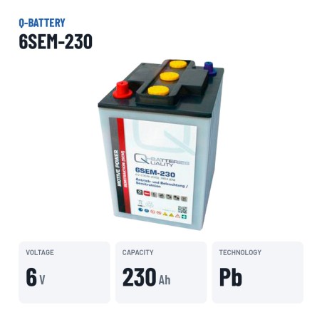 Caravan battery Q-battery 6SEM-230 6V 230Ah – key specs