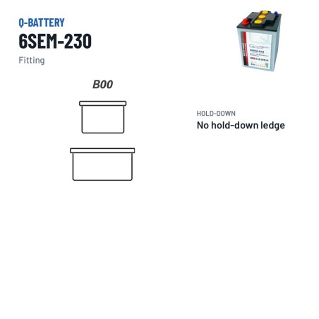 Caravan battery Q-battery 6SEM-230 6V 230Ah – terminal and hold-down