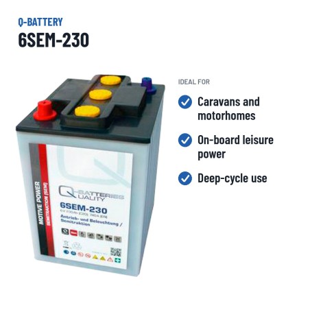 Caravan battery Q-battery 6SEM-230 6V 230Ah – recommended uses