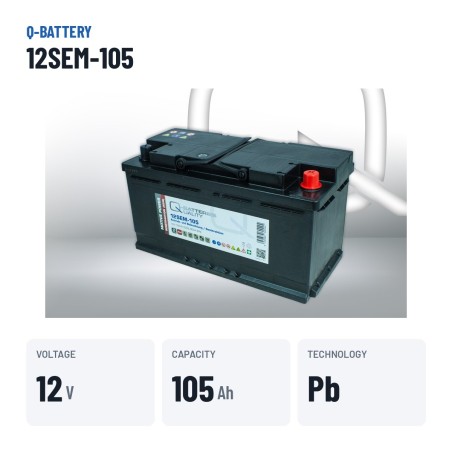 Batteria caravan Q-battery 12SEM-105 12V 105Ah – dati principali