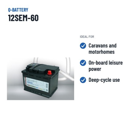 Batería de caravana Q-battery 12SEM-60 12V 60Ah – usos recomendados