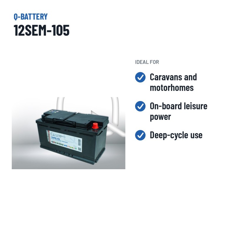 Caravan battery Q-battery 12SEM-105 12V 105Ah – recommended uses