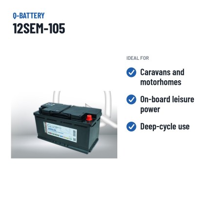 Batteria caravan Q-battery 12SEM-105 12V 105Ah – usi consigliati
