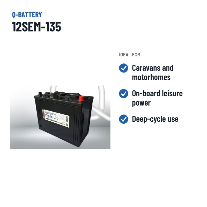 Wohnmobilbatterie Q-battery 12SEM-135 12V 135Ah – empfohlene Einsatzbereiche