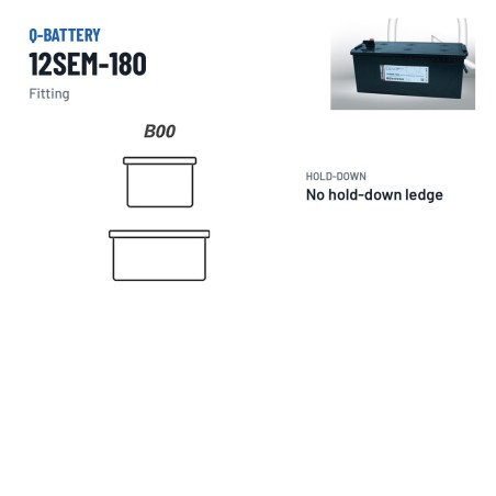 Bateria de caravana Q-battery 12SEM-180 12V 180Ah – terminal e fixação