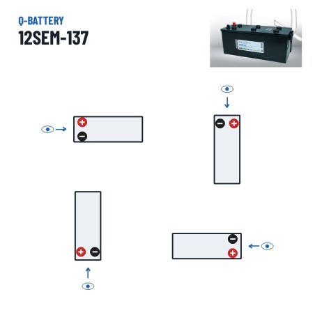Batería de caravana Q-battery 12SEM-137 12V 137Ah – polaridad (esquema 3)