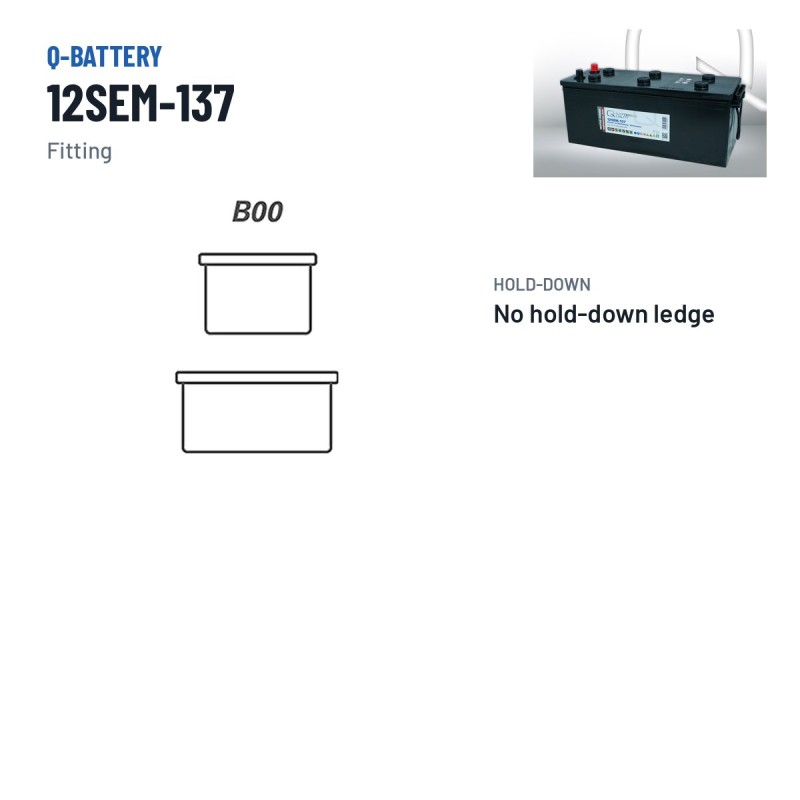 Batería de caravana Q-battery 12SEM-137 12V 137Ah – borne y sujeción
