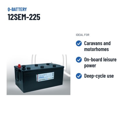 Bateria de caravana Q-battery 12SEM-225 12V 225Ah – utilizações recomendadas