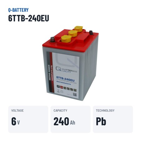 Batería de tracción Q-battery 6TTB-240EU 6V 240Ah – datos clave