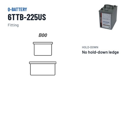Batterie de traction Q-battery 6TTB-225US 6V 225Ah – bornes et fixation