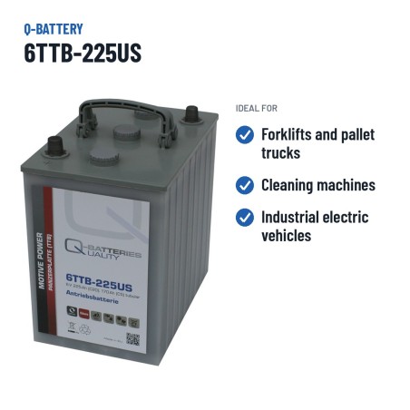 Batterie de traction Q-battery 6TTB-225US 6V 225Ah – utilisations recommandées