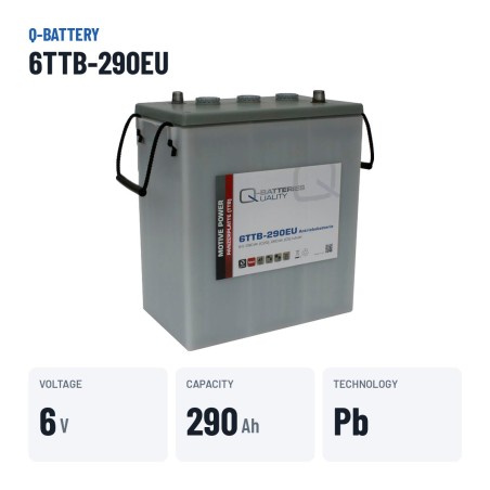 Batteria a trazione Q-battery 6TTB-290EU 6V 290Ah – dati principali