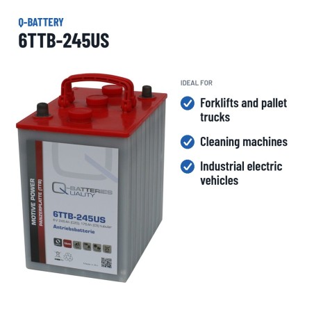 Batterie de traction Q-battery 6TTB-245US 6V 245Ah – utilisations recommandées