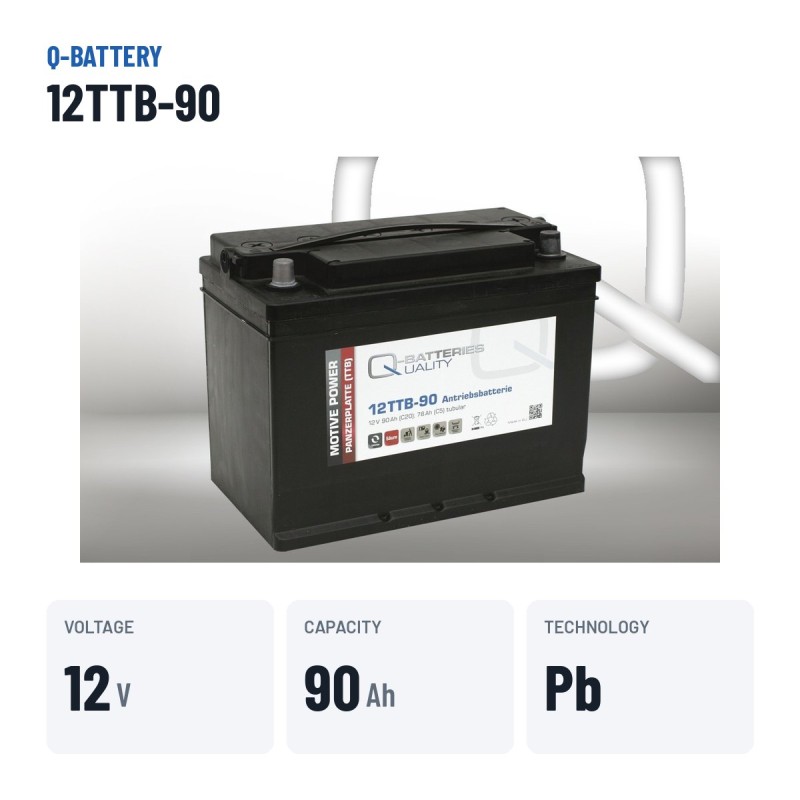 Batteria a trazione Q-battery 12TTB-90 12V 90Ah – dati principali