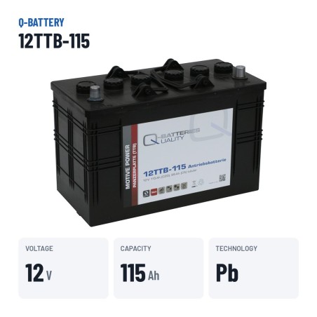 Batería de tracción Q-battery 12TTB-115 12V 115Ah – datos clave