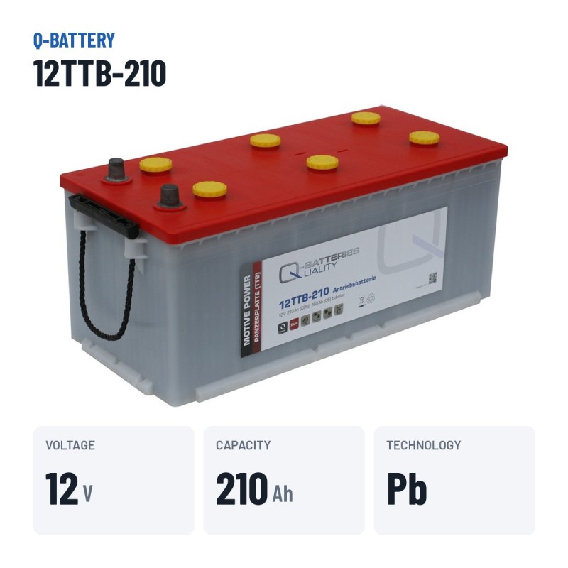Batterie de traction Q-battery 12TTB-210 12V 210Ah – caractéristiques clés